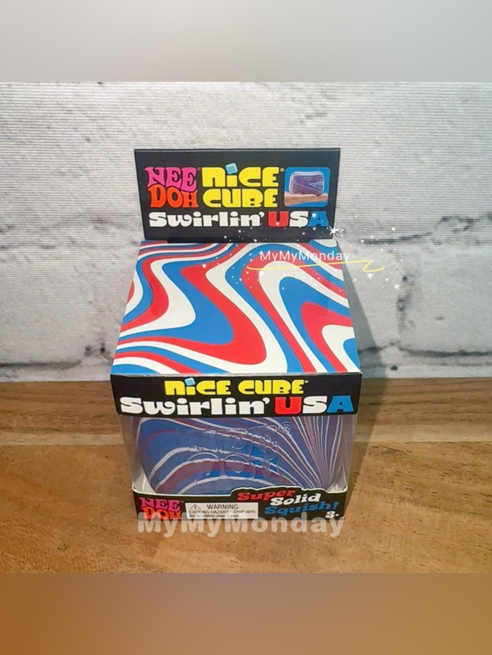 NeeDoh Nice Cube Swirl USA Squishy Fourth of July - Picture 2 of 3